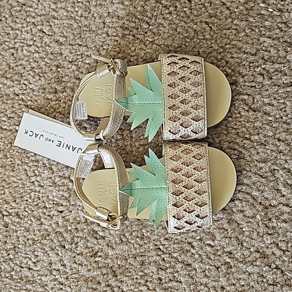 Janie and Jack Girls Metallic Pineapple Sandal
